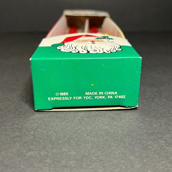 Vintage 1989 YDC Set of 2 Red Christmas Seasonal Novelty Bear 10" Taper Candles - Picture 7 of 7